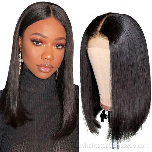 Wholesale Short Bob Wigs Brazilian Remy Hair Straight 13x4 Lace Front Human Hair Bob Wigs for Women Pre Plucked with Baby Hai